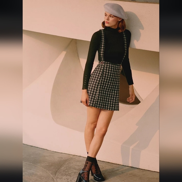 Anthropologie Black and White Checkered Skirt - Picture 2 of 11